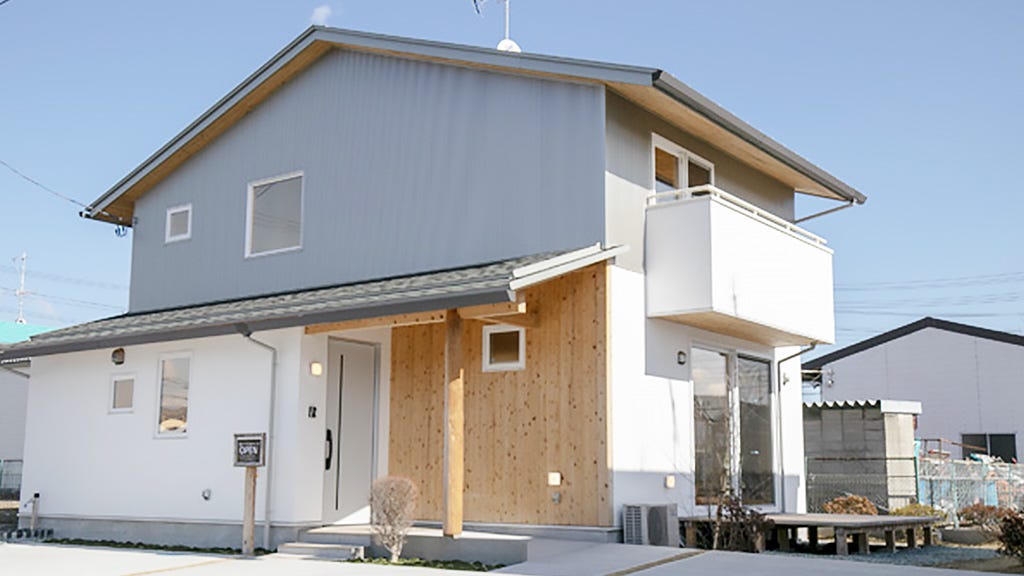 熊田建業　F棟／黒川郡 33坪2LDK (子育て世代向け住宅。空気がうまい家仕様で化学物質や花粉症原因物質も吸着分解され、快適な空間になっております。テラスデッキで焼き肉も楽しめるし、バルコニーもあるので、お布団も干せます。)