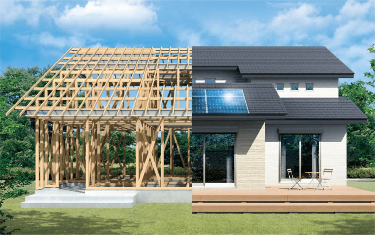 耐震性が高く、省エネ性に優れた、長期優良住宅仕様の高性能住宅です。
木造と鉄骨造の両方のメリットを生かし、過去に起った数々の大地震からも大切なご家族をお守りしてきた実績のある工法です。